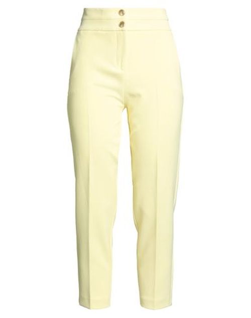 Woman Pants Yellow Size 4 Polyester, Elastane