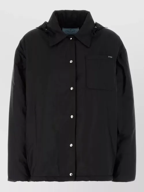 Prada - renylon hooded padded jacket front pocket
