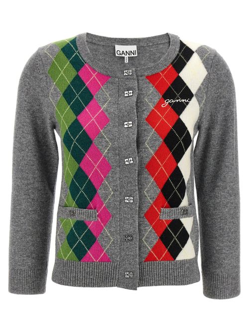 Grey Check Cardigan