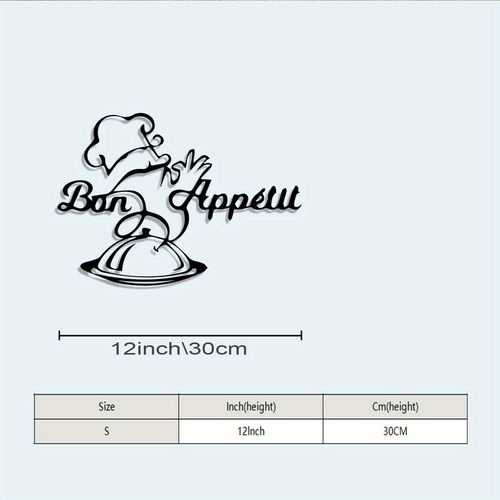 TEMU èce Bon - Murale Métal Chef Rétro avec et Cuillère, Décoration de Cuisine en Fer Poudré, Art Culinaire Vintage pour Maison, Cadeau de Noë