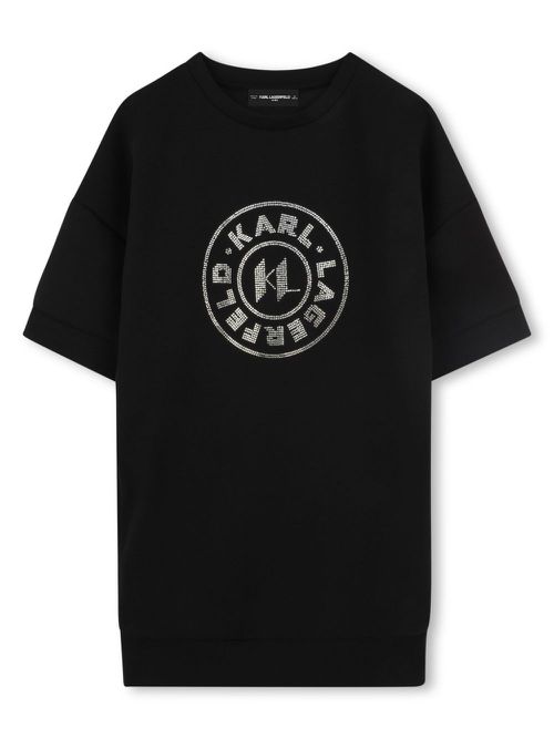 Logo-print T-shirt dress - Black