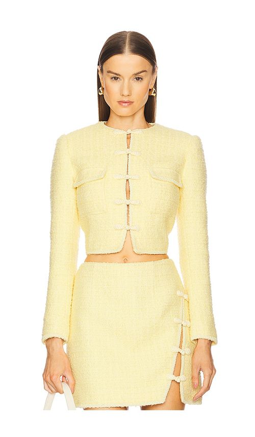 SAU LEE TWEED-JACKET ABBIE in Lemon. Größe 6. Also in 0, 00