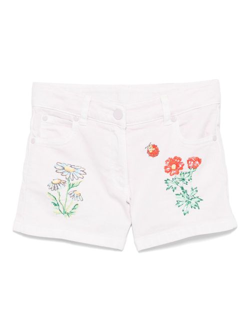 Stella McCartney Kids floral-embroidered shorts - Pink
