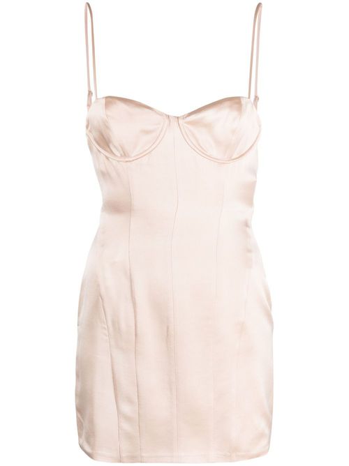 Satin-finish sleeveless dress