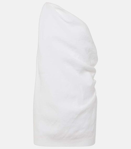 Petra one-shoulder linen top