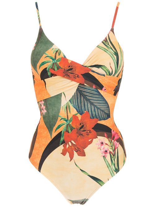 Bianca floral-print swimsuit - Yellow