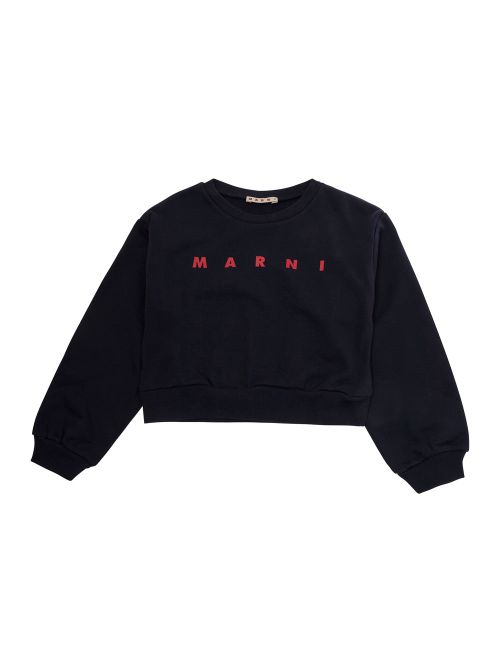 Crewneck Cotton Sweatshirt — Navy
