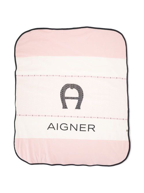Colour-block logo blanket - Pink