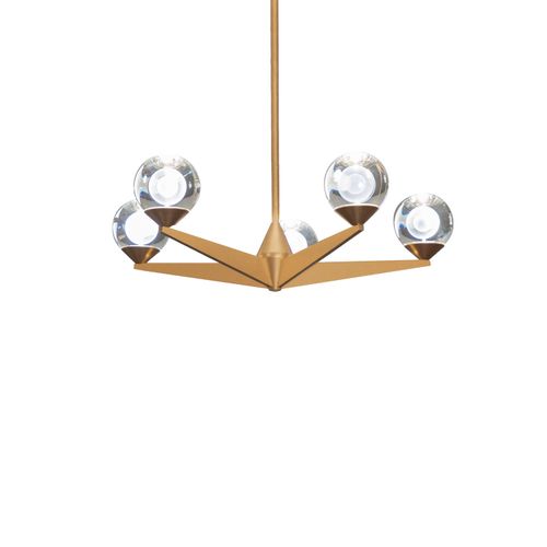 Aged Brass LED Chandelier from the Double Bubble Collection