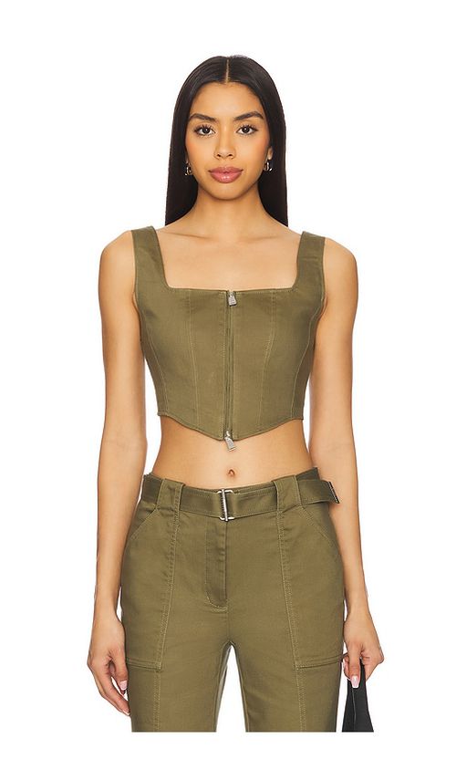 SIMKHAI Kateri Bustier Top in Army. -  8 also in 0, 10, 2