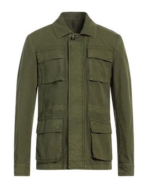 Man Jacket Military green Size L Cotton, Polyurethane