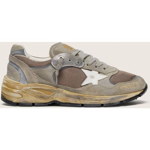 Golden Goose - Men's Dad-star In Dove-gray Suede And Silver Mesh With White Leather Star And Suede Heel Tab, Man