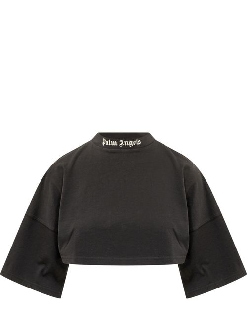 Black Logo Mock Collar T-Shirt