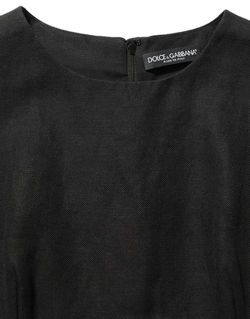Lace-Overlay Tunic — Black