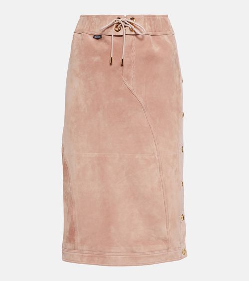 Plonge leather midi skirt