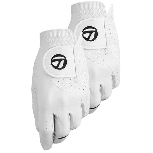 TaylorMade Mens Stratus Tech Golf Glove 2 Pack  White  MediumLarge