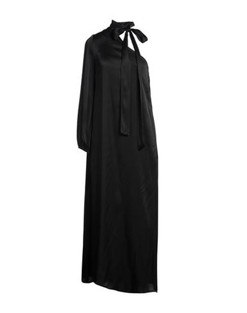 Woman Maxi dress Black Size 2 Acetate, Silk