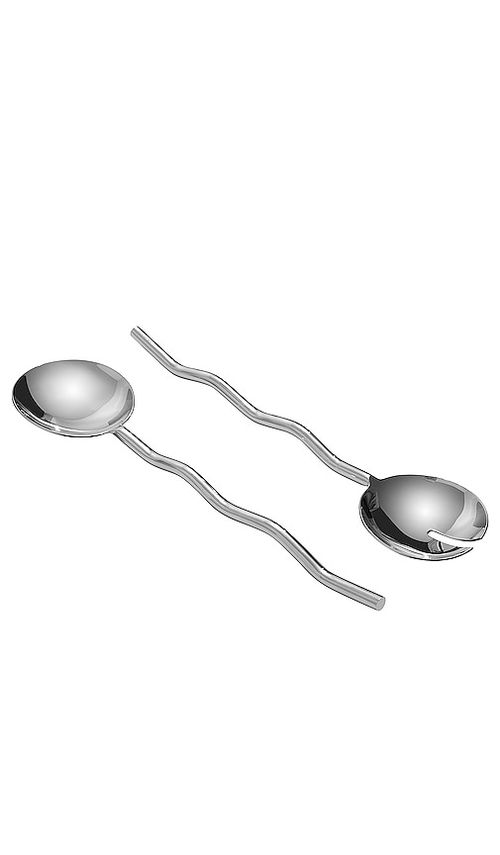 Fazeek SERVIERLÖFFEL WAVE SALAD SERVERS in Metallic Silver