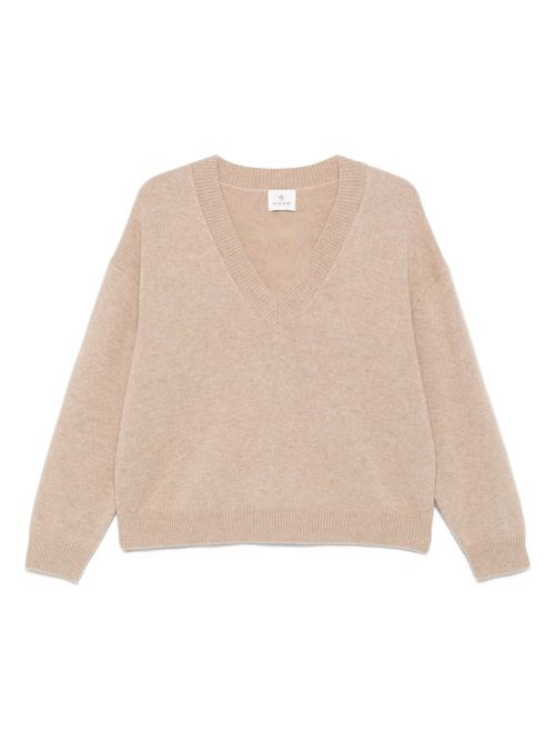 V-neck cashmere jumper - Brown