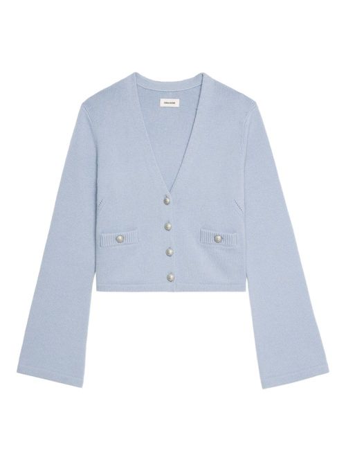 Wide-sleeve cashmere cardigan - Blue