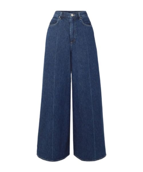 Dark blue straight-leg jeans