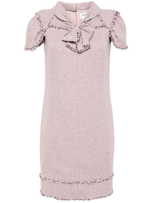 2009 bow-embellished tweed minidress - Purple