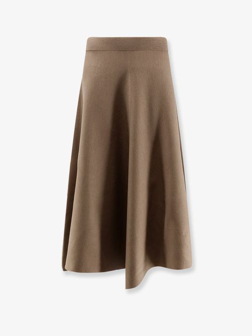 Virgin Wool Knit Skirt — Brown