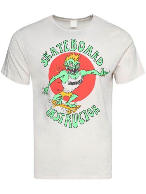 Graphic-print cotton T-shirt - NEUTRALS