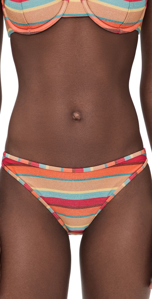 Striped Isla Bikini Bottoms Flame Glitter Stripe