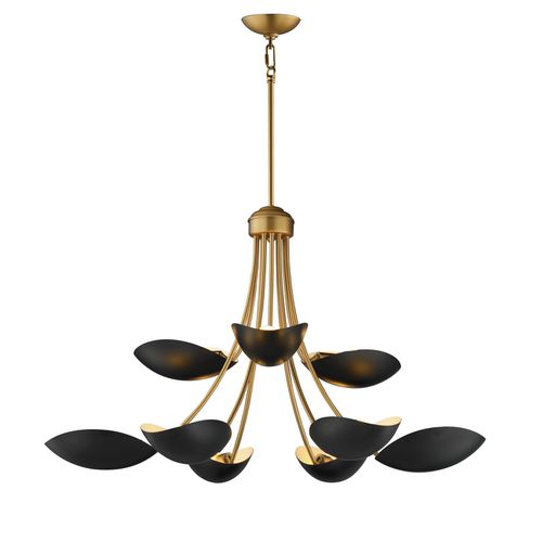 Black Natural Aged Brass Chandelier from the Maris Collection