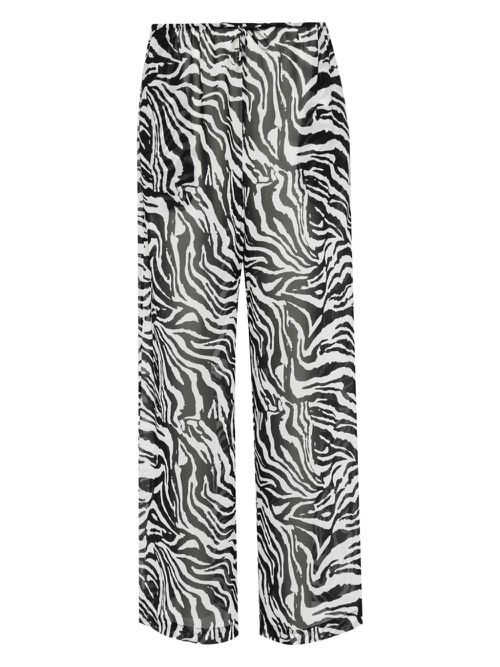 X Reina Olga zebra-print straight trousers - Black