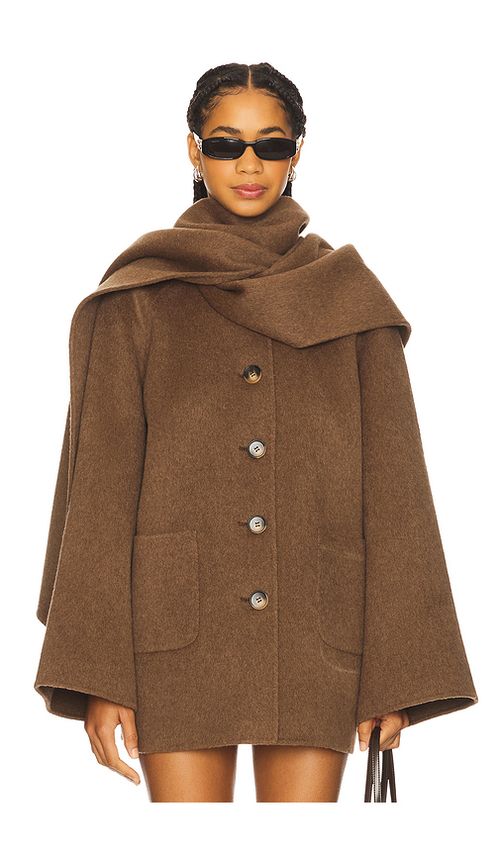 LAMARQUE Anca Coat in Heather Brown. XS also in L