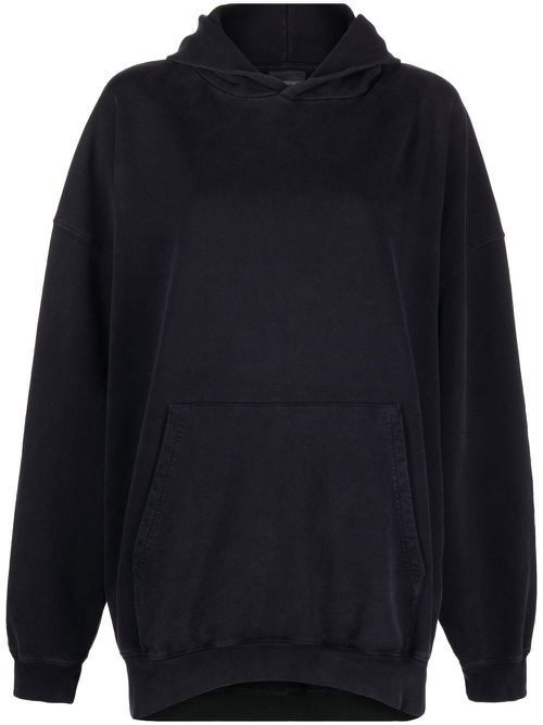 Large Fit long-sleeve hoodie - Black