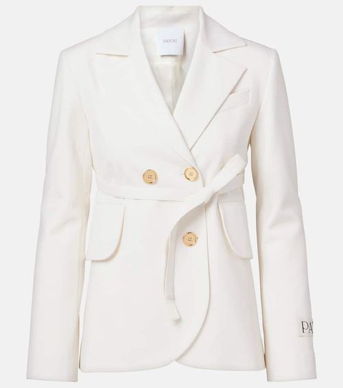 Patou Double-breasted belted wool-blend blazer