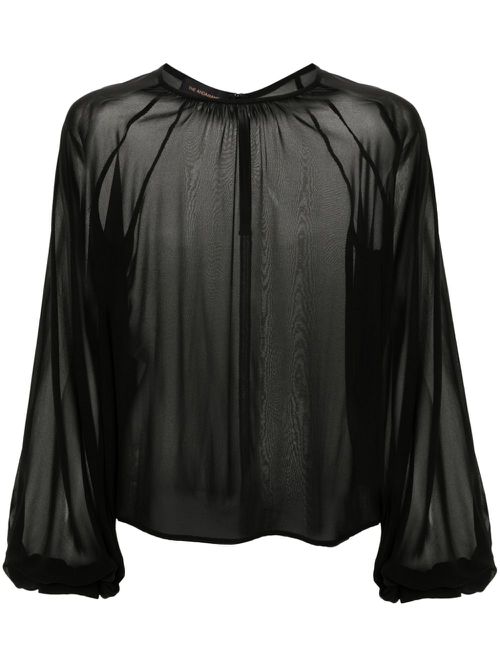 Renee puff-sleeve blouse - Black