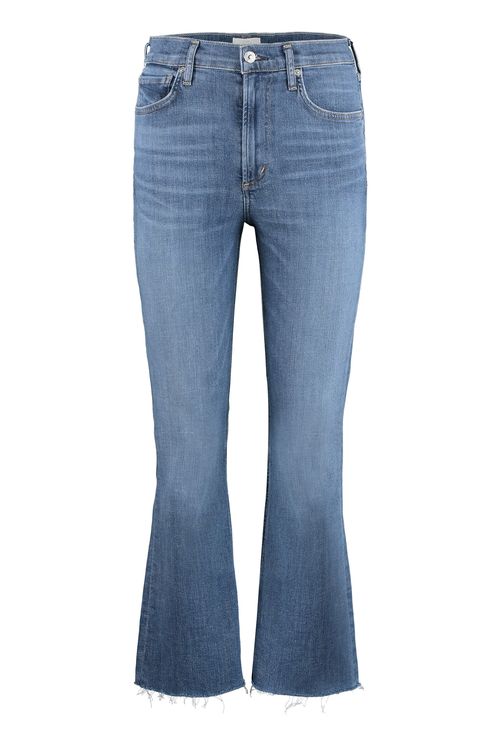 Cropped Flared Jeans — Blue