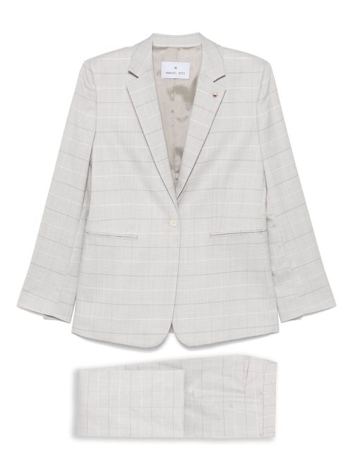 Manuel Ritz checked trousers - Grey