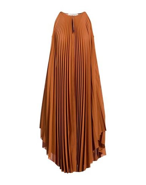 Woman Midi dress Tan Size 6 Polyester, Cotton