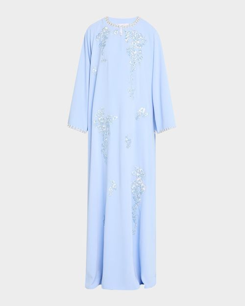 Embroidered Maxi Caftan Dress