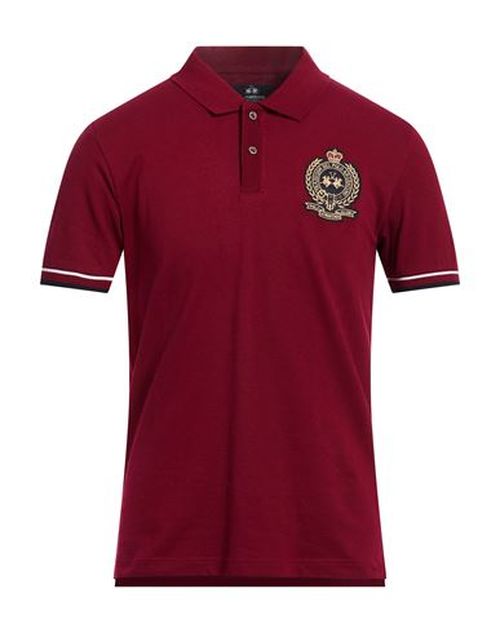 Man Polo shirt Burgundy Size M Cotton, Elastane