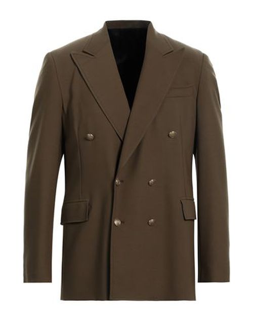 Man Blazer Military green Size 38 Polyester, Virgin Wool, Elastane