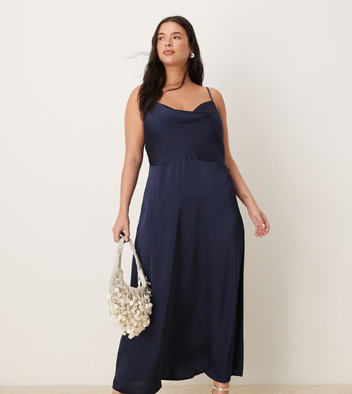 vila satin cowl neck maxi dress Vila