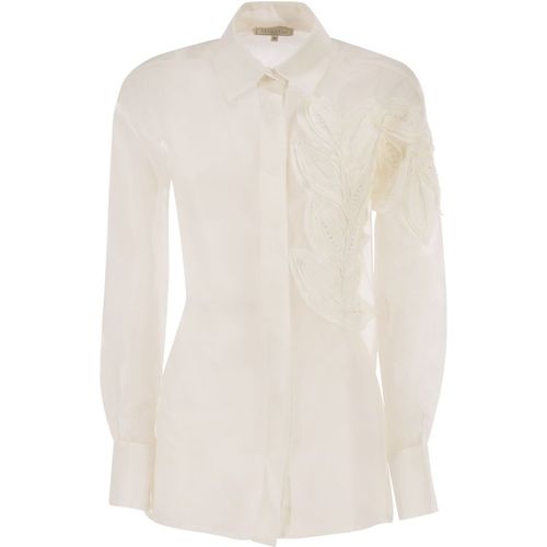 Antonelli Firenze Silk Shirt With Floral Appliqué