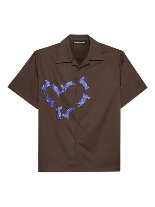 FREEDOM OF SPACE cotton shirt - Brown