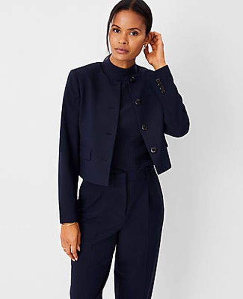 Ann Taylor The Crew Neck Jacket in Seasonless Stretch