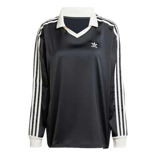(WMNS) 3-Stripes Satin Long Sleeve T-shirt Asia Sizing 'Black'