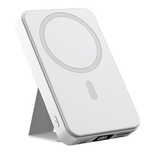 10,000mAh Portable Magnetic Wireless Charging Power Bank w/ Phones Stand, LED Display and Fast Charge Ports