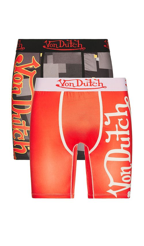 Von Dutch Fire 2 Pack Boxer Brief in Orange. - XL/1X also in L