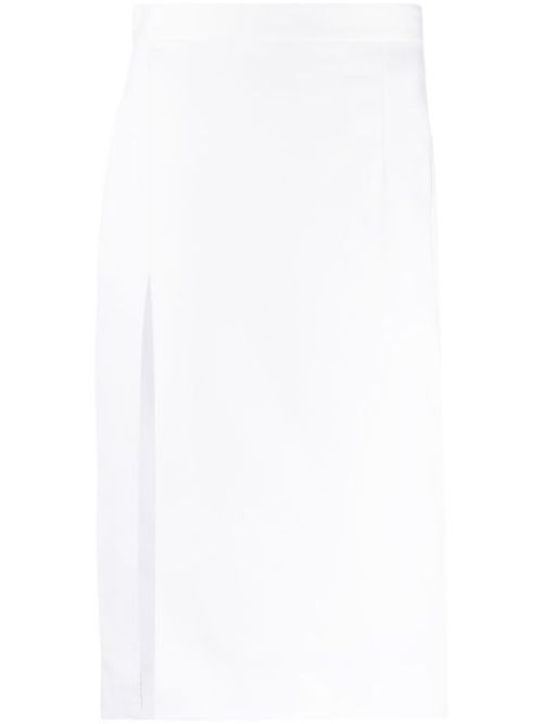 Slit-detail high-waisted skirt
