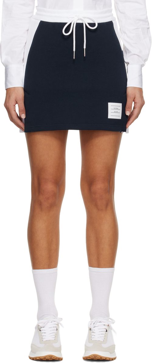 Navy Classic 4-Bar Jersey Miniskirt